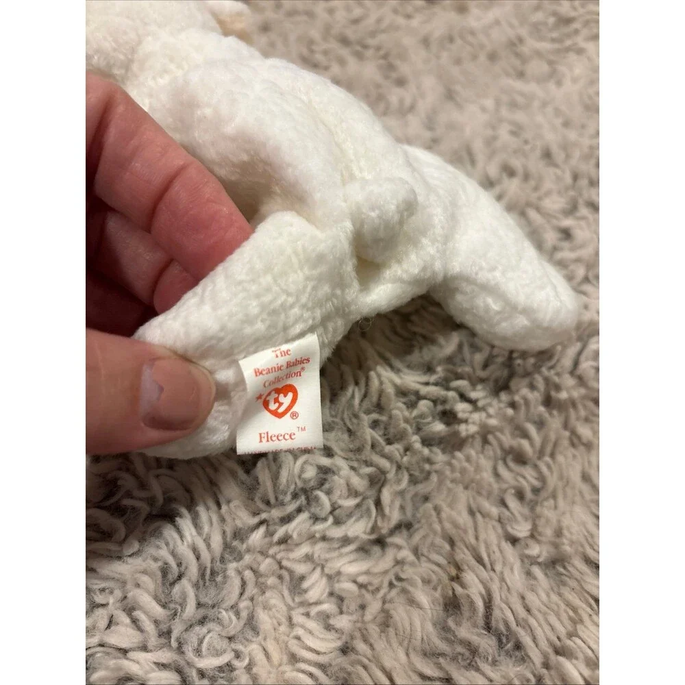 Ty Beanie Baby Fleece Lamb Beanbag Plush Original Tag 1996‎ PE 4th Gen - 4125